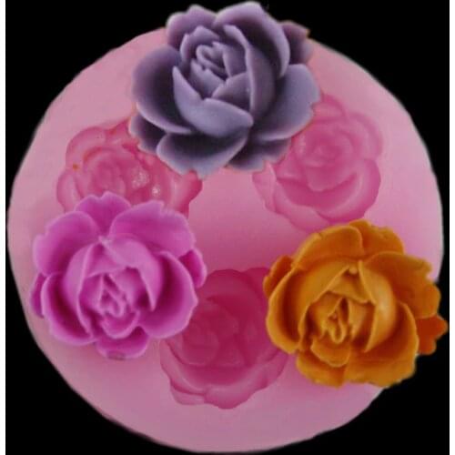 2020 Hot Creative Rose Shape DIY Baking Mold Pink 3D Silicone Chocolate Cake Soft Candy Mold Baking Sugar Craft Decoration Mold