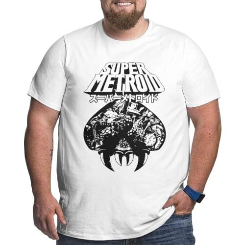 Men T-Shirt Super Metroid Big Tall Tees Samus Wars Aran Prime Snes Ridley Zebes T Shirts O Neck Clothes Plus Size Big Size Large