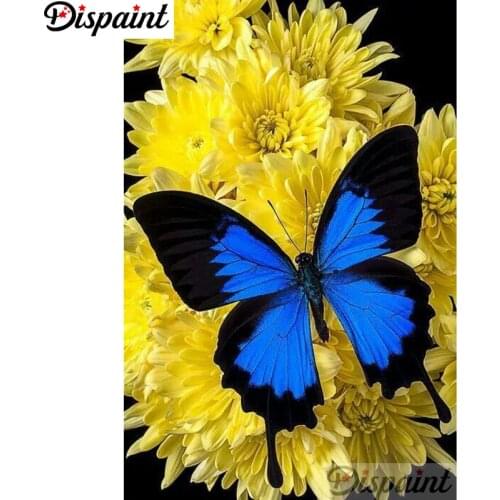 Dispaint Full Square/Round Drill 5D DIY Diamond Painting "Flower butterfly" 3D Embroidery Cross Stitch Home Decor Gift A10830