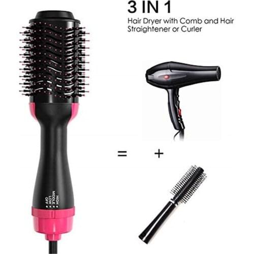 New 1000W Professional Hair Dryer Brush 2 In 1 Multi-Function Shape Comb Straight Hair Curler Comb Electric Hair Dryer