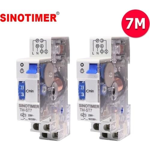 7 Minutes 20 Minutes Interval Factory Price 18mm Single Module DIN Rail Staircase Timer Switch for Staircase Lighting Controls