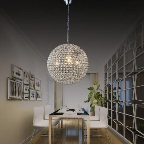 Nordic style Loft Simple Crystal American Style Pendant Light Dining Room Home Restaurant Creative Study Room Living Room LED