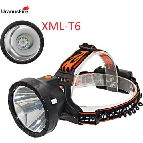 Uranusfire Portable t6 headlamp rechargeable headlight Built in 3000mAh battery LED head lamp light flashlight for fishing