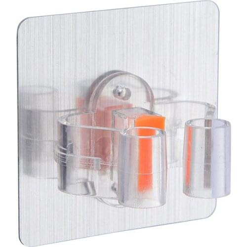 Punch-free strong non-marking mop holder kitchen bathroom broom clip toilet mop storage hanging non-marking hook hook
