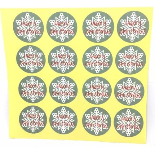 Merry christmas grey circle sealing paste decoration paper stickers 35MM 160pcs/lot