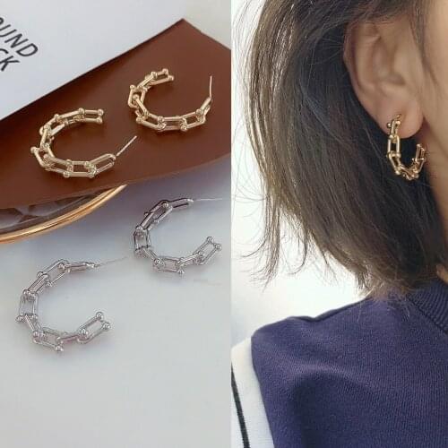Drop Earrings for Women Retro Geometric Chain Dangle Earrings Simple Metal Fashion Women Earings Fashion Jewelry Accessories