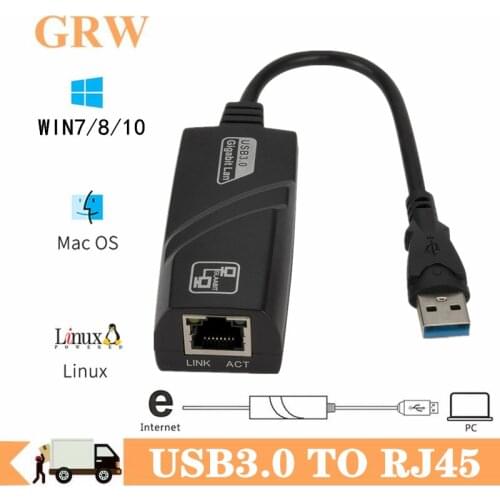 Wired USB 3.0 To Gigabit Ethernet RJ45 LAN 10/100/1000 Mbps Network Adapter Ethernet Network Card For PC Super Speed Converter