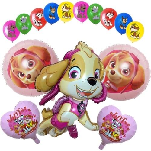 15pcs Paw Patrol Foil Balloons Chase Marshall Skye Rubble Balloon Toys Figure Boy Girl Birthday Party Deco Gift Set For Children