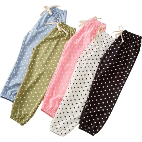Childrens Anti-mosquito Pants Bloomers Thin Polka Dot Baby Pants Girls and Girls Summer Baby 3-10Years