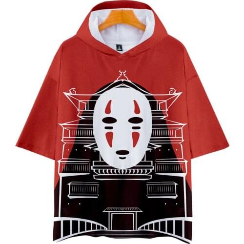 Spirited Away Japanese Anime New Print Hooded Men/Women Harajuku Kwaiii High Quality Hoodie Sweatshirt Short Sleeve Clothes