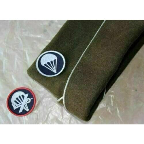 Tomwang2012 WW2 WWII US Army Airborne Paratrooper Garrison Wool Cap Size XL With 2 Colors Patch Military War Reenactments