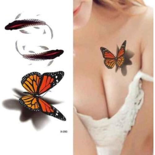 Waterproof Temporary Tattoo Sticker 10.5*6 cm butterfly fish tatto stickers flash tatoo fake tattoos for girl women
