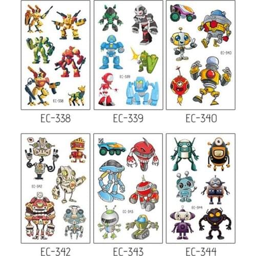 Cartoon Transforming Robot Fun Sticker Temporary Tattoos Body Arm Tattoo Sticker Long Or Half Sleeve Fake Waterproof