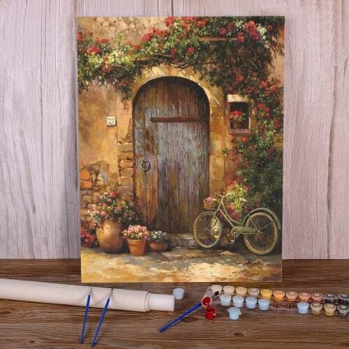 Landscape Scenery Coloring By Numbers Painting Complete Kit Oil Paints 50*70 Painting On Canvas Handmade Crafts Wholesale