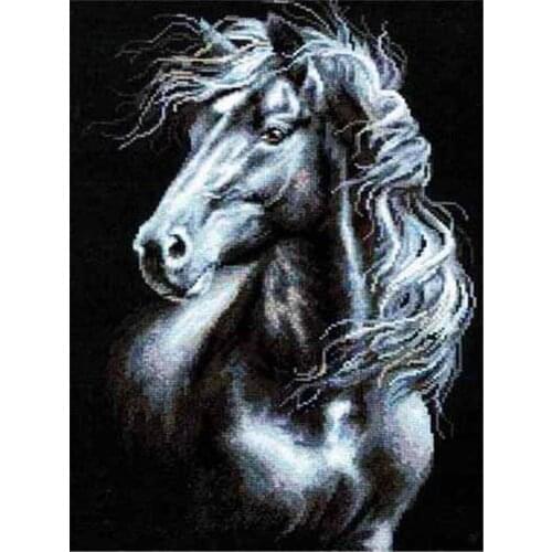 Animal Horse DIY 11CT Cross Stitch Embroidery Kits Craft Needlework Set Cotton Thread Printed Canvas Home Decoration Design