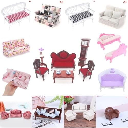 1/12 Mini Cute Sofa Pillows Cushions Couch Chair Set For Dolls Children Simulation Dollhouse Furniture Toys Miniature Doll House