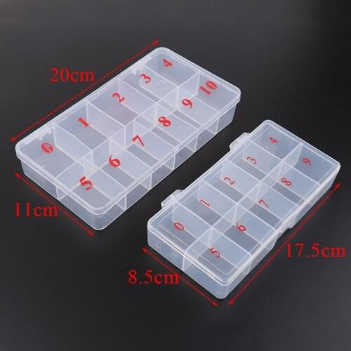 10/11 Fake Nail Art Tips Case Acrylic Plastic Cells False Box Storage Case Natural Translucent Manicure Nail Tool