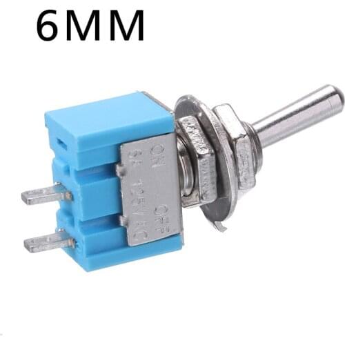 10 Piece Electrical Mini Toggle Switches MTS-101 2 Pins ON/OFF 2 Positions 6A 125V 250Vmax AC SPST Type Toggle Switch