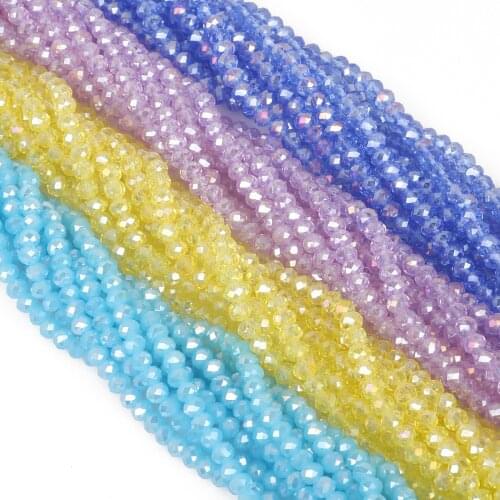 145 Pcs/Lot 4mm Mix 23Colors Rondelle Faceted Beads 4mm Glass Czech Crystal Beads For DIY Craft Making Garment Sewing Accessorie