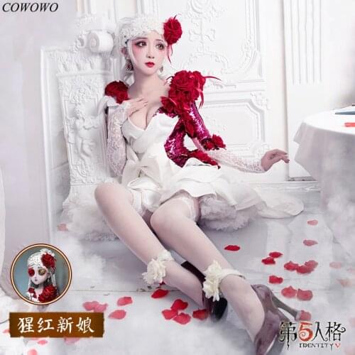 Anime! Identity V Vera Nair Scarlet Bride Flower Wedding Suit Elegant Dress Uniform Cosplay Costume For Women NEW Free Shipping