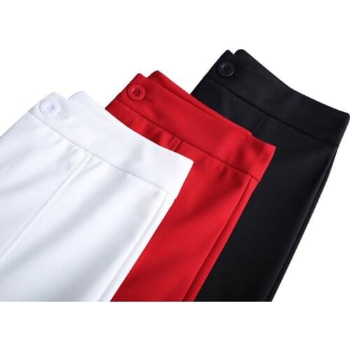 Colored women Flare Trousers Spring Summer office high Waist Slim Fit Solid Stretchy Bell casual pants big size S-3XL