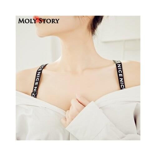 Decorative Casual Letter Bra Straps Replacement Underwear Belt Women Intimate Bra Accessories Shoulder Straps