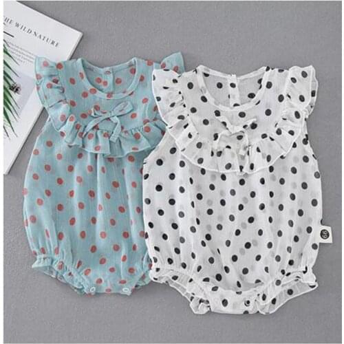 Baby Girl Dot Rompers Baby Kids Girl Newborn Rompers Clothes New 2021 Summer Baby Girl Sleeveless Rompers