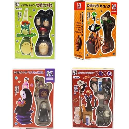 My Neighbor Totoro Figure Toy Chibi Totoro Cat Bus Catbus Fairy No Face Man Jiji Cat Miyazaki Hayao Model Toys