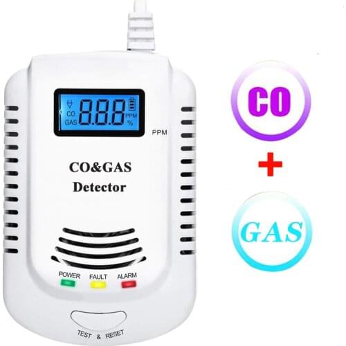 Propane Gas Analyzer Carbon Monoxide Sensor LCD Digital Displayer Combustible Natural Gas Detector 2 In 1 Alarm System For Home