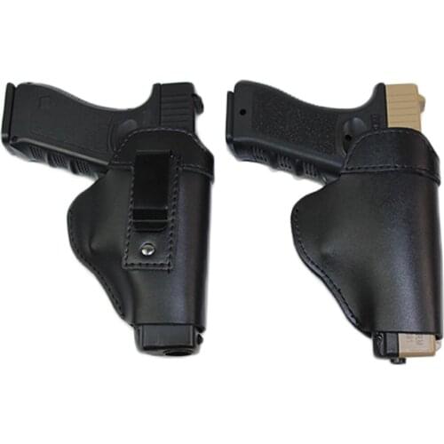 Leather Gun Holster for Glock 17 18 19 22 26 Sig Sauer P226 Beretta M92 Cz 75 Shadow Airsoft Pistols Concealed Holster Clip Case