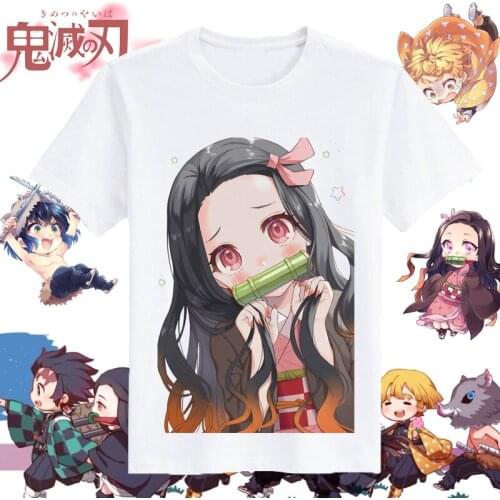Hot Demon Slayer tshirt Graphic Top Tees Streetwear Punk Kimetsu No Yaiba Kamado Tanjirou T Shirt clothes Japanese Anime Costume