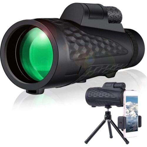 Camping Powerful Monocular Telescope 12*50 Telescope Pocket Optional with Smart Phone Holder Suit for Outdoor Hunting Tourism