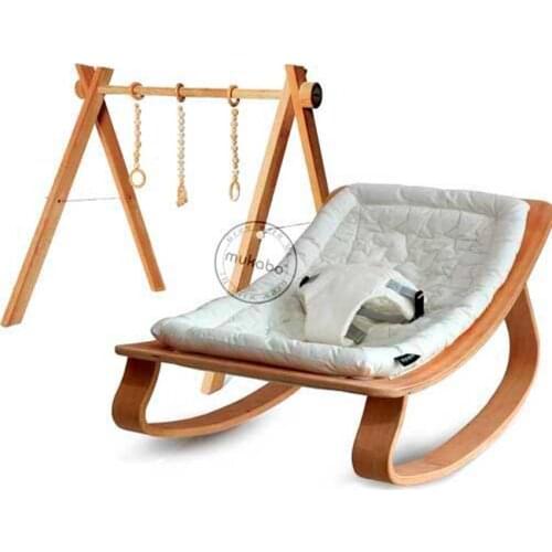 Mukabo Star Natural Wooden Baby Rocker Wood Main Lap and Play Gym