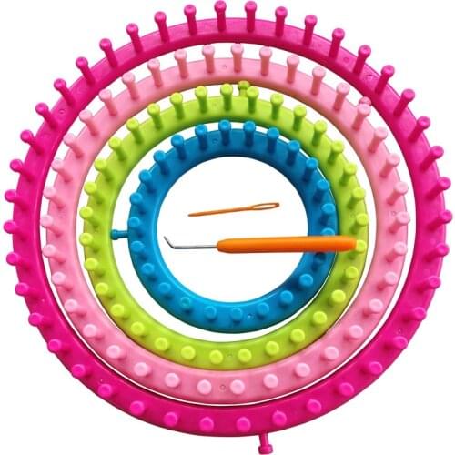 4 Size/1 Set DIY Tool Kit Plastic Round Circle Creative Hat Scarf Sweater Circle Looms High Quality Hand Knitting Knit Loom