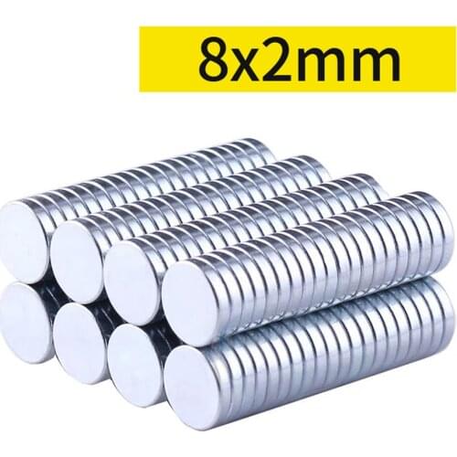 10/20/50/100pcs Neodymium Magnets 8mm x 2mm Round Rare Earth Ring Disk Strong Craft Magnets N35