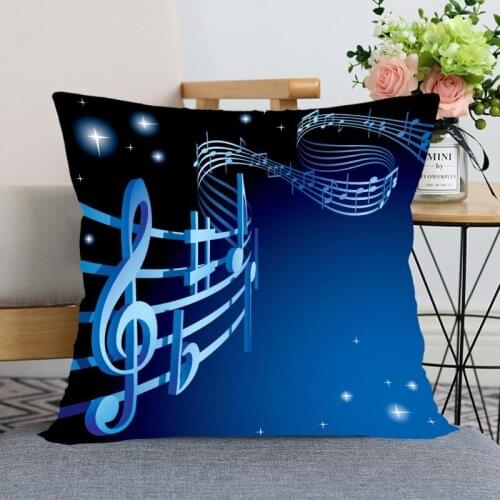 New Arrival Music Pillowcase Bedroom Home Decorative Gift Pillow Cover Square Zipper Pillow Cases 40x40,45x45 Satin Soft