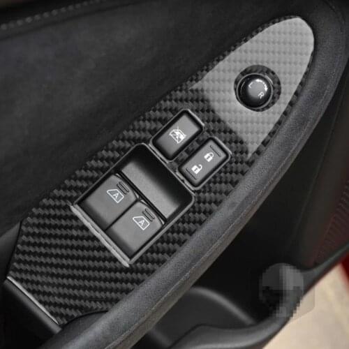 Genuine Carbon Fiber Car Window Lift Panel Frame Cover Trim Car Styling For Nissan Z34 370Z 2009-2021