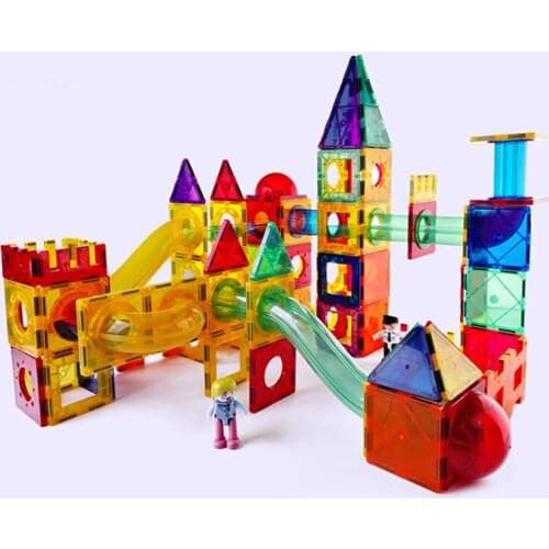 Transparent Magnetic Tiles Building Mini Magnetic Blocks Solid 3D Magnetic Block Building toys for Children Bricks