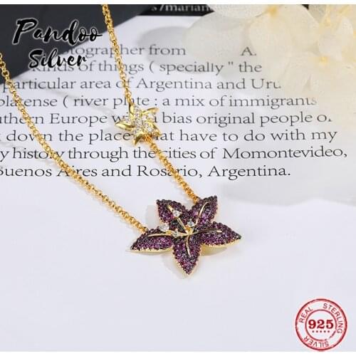 S925 Sterling Silver Jewelry 1:1 Copy,Collection TROPICANA,Tropical Floral Adjustable Necklace With Logo Women Jewelry Gift