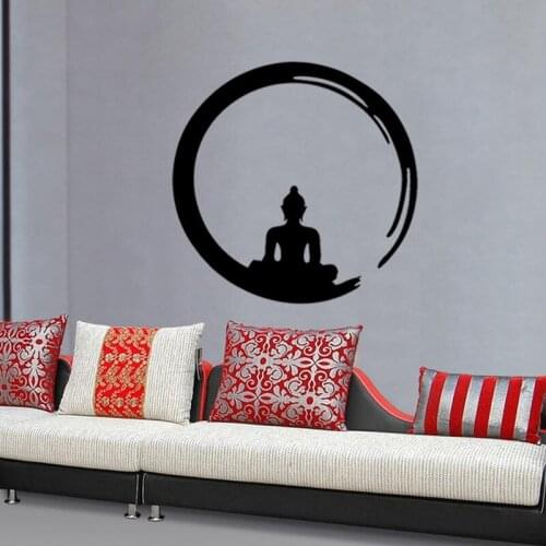 Removable Hindu Sitting Buddha Monk Wall Sticker Yoga Mandala Decal Vinyl Art Wallpaper DIY Home Wall Sticker A-113
