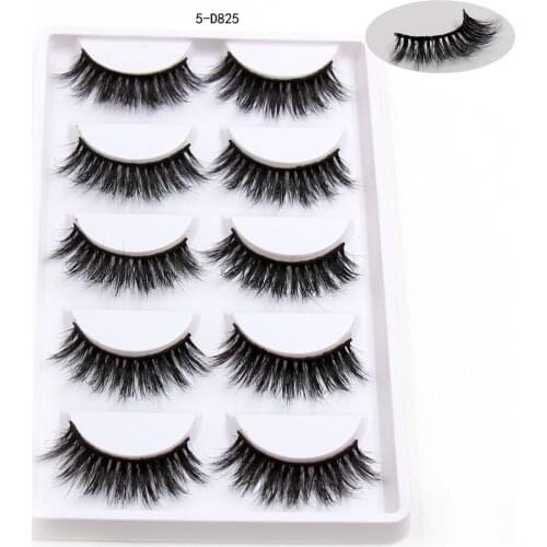 SOQOZ Eyelashes 3D Mink Eyelashes Luxury Handmade Mink Lashes Natural Long Eye Lashes Fluffy False Lash Eye 5 pairs D825 cosmeti