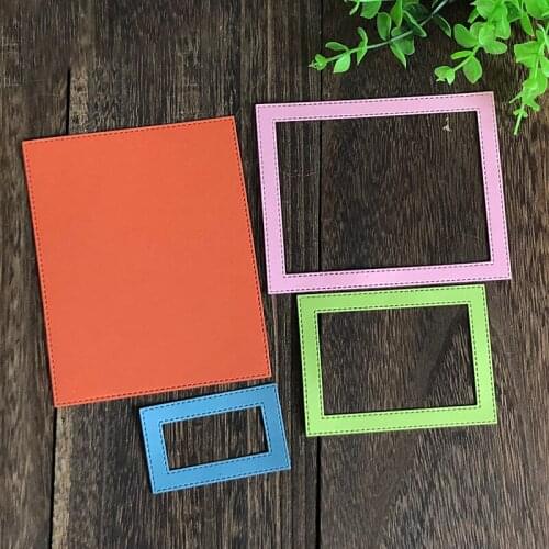 Stitched Rectangle Frame Metal Cutting Dies Scrapbooking Metal Craft Die Cut For Card Embossing Stamp Decoration