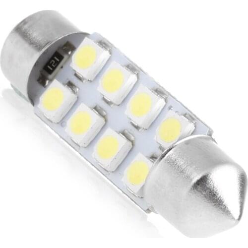 T3ED 1 Pc 41mm LED Light 1210 8 SMD Car Dome Double-Tip Roof Bulb Reading Lamp