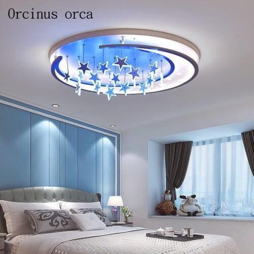 Warm romantic LED moon ceiling lamp room girl bedroom childrens room lamp modern cartoon LED star ceiling lamp free shipping