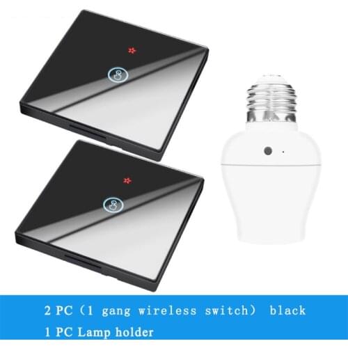 433Mhz RF Smart Switch E26 E27 Light Bulb 1/2 Gang Touch Lamp Bulb Wireless Remote Control Wall Panel Home Swtich 110V 220V