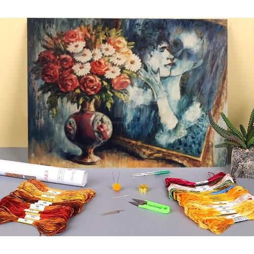 The Lovers Pre-Printed 11CT Cross Stitch DIY Embroidery Patterns DMC Threads Handiwork Handmade Painting Sewing Different