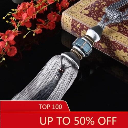 High-End Curtain Tassels New Chinese Style Hanging Ball Pack Silk Ball Hook Tassel Spot living room decoration topiary ball
