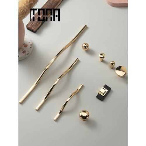 TONA Golden Cabinet Handle Cabinet pulls drawer pulls Golden knobs and handles Furniture Hardware Cupboard Knobs