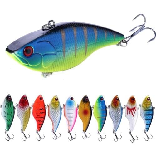 1pcs Winter Fishing Hard Bait 7.5cm 18g Plastic VIB Fishing Lures Sinking Fishing Wobblers VIB with Lead Inside 14 Colors