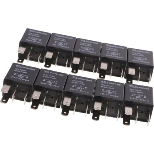 10pcs Relays Kit 12V 4-Pin 30 Amp Car Tool For Fuel Pump Light Horn